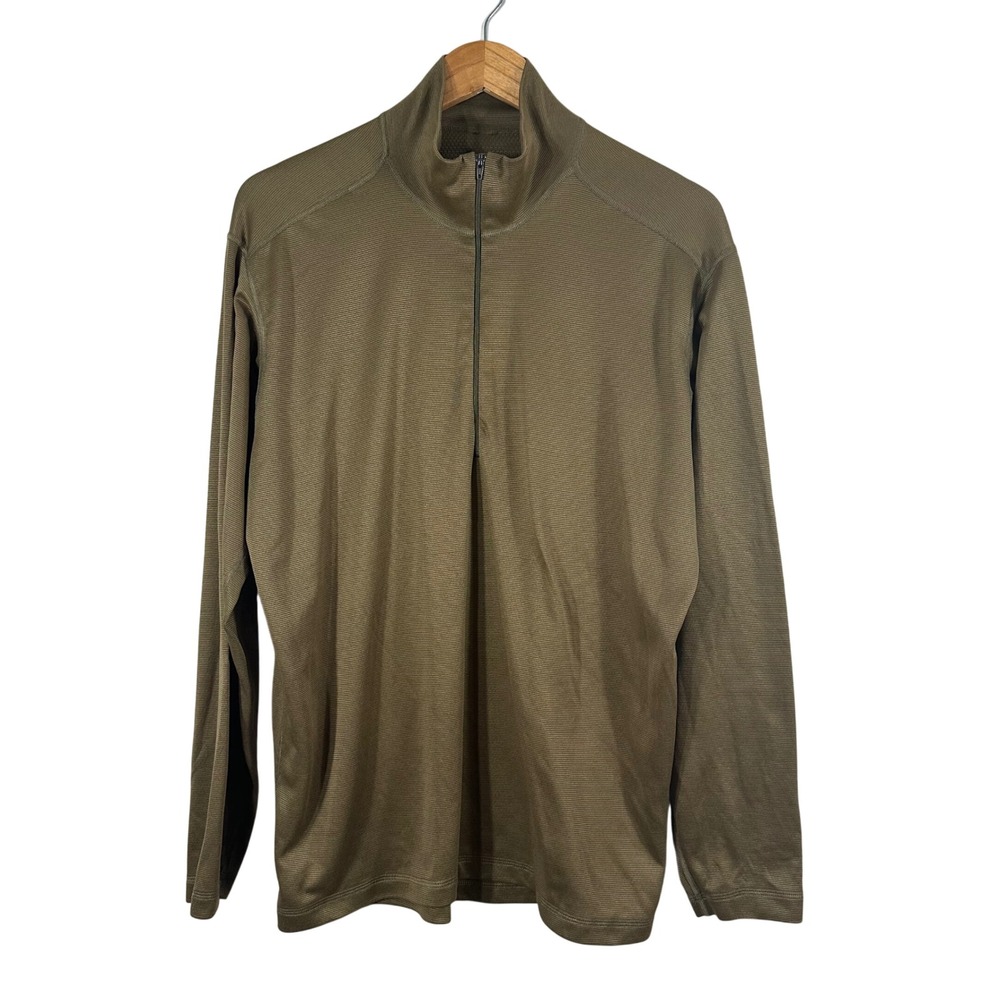 Patagonia Men's Henley Mustard Performance Base Layer Capaline‎ Zip Size L